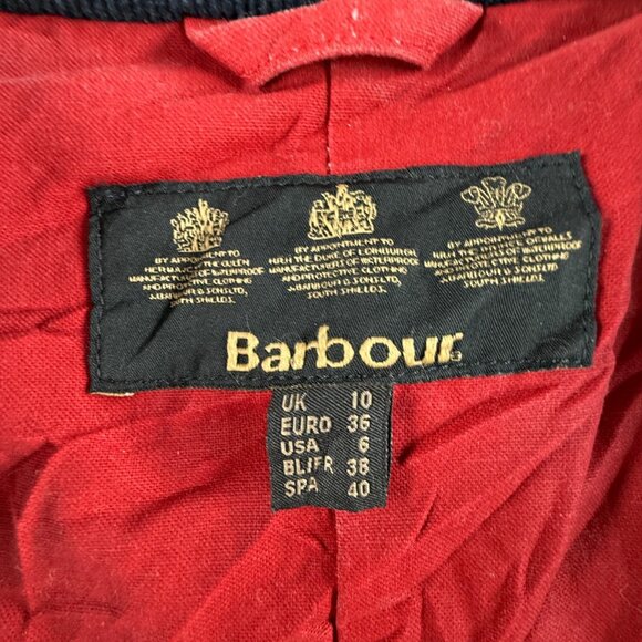 Barbour “vintage International” Waxed Jacket Women Blue Size US 6 Lined Outdoors - Picture 15 of 16